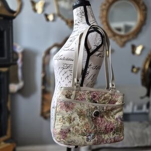 Pacific Connections Floral Beige Shoulder Bag